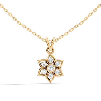 Elegant Round Diamond Pendant 0.27 CT Minimalist Jewelry In 18K Solid White Gold