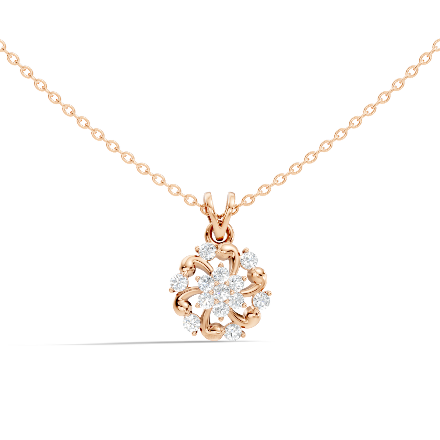 Round Cut Diamond Anniversary Pendant Minimalist In 14K Solid White Gold Gift For Her