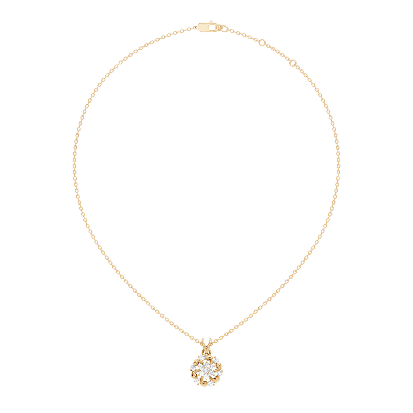 Round Cut Diamond Anniversary Pendant Minimalist In 14K Solid White Gold Gift For Her