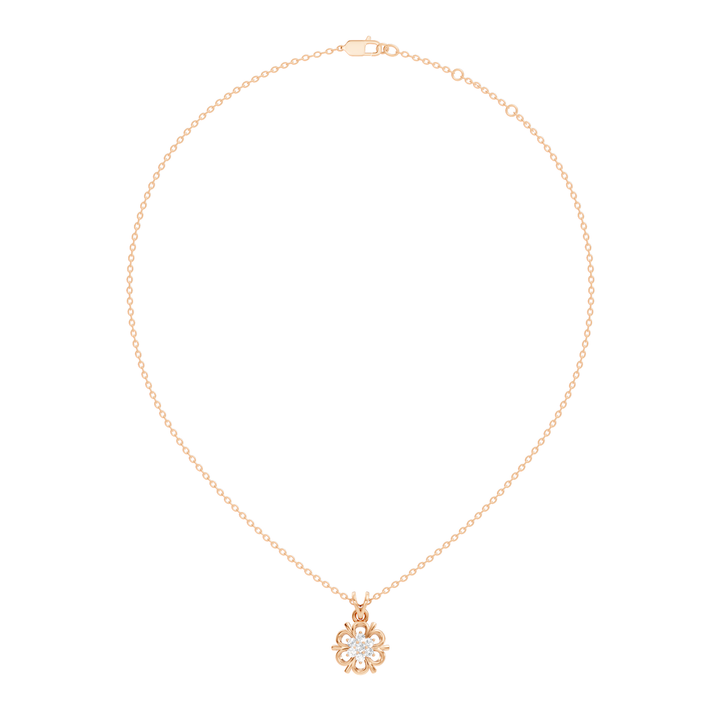 Minimalist Round Cut Diamond Pendant in 14K White Gold Anniversary Gift for Her