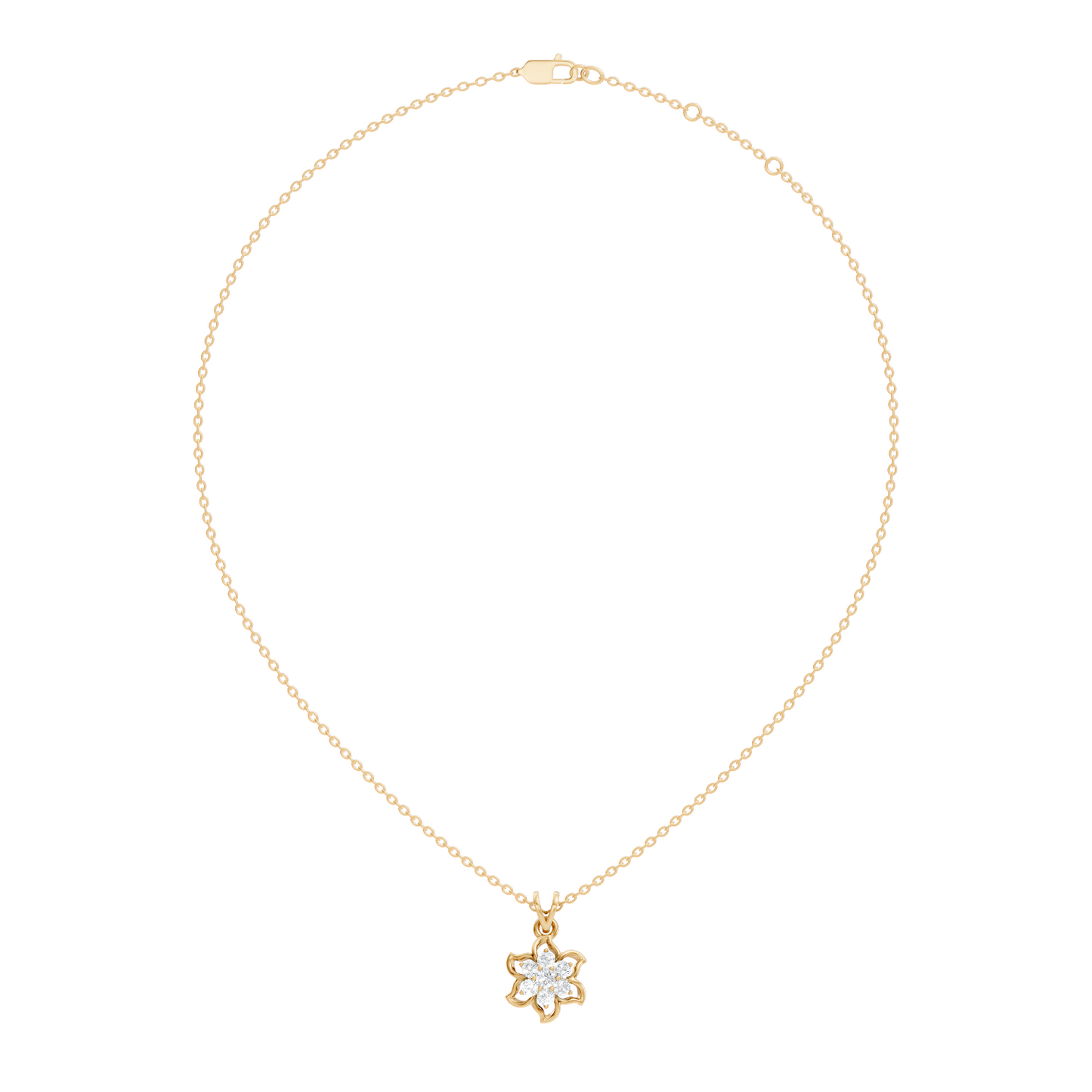 0.45 Ct Round Cut Diamond Pendant In 14K Yellow Gold Minimalist Gift For Her