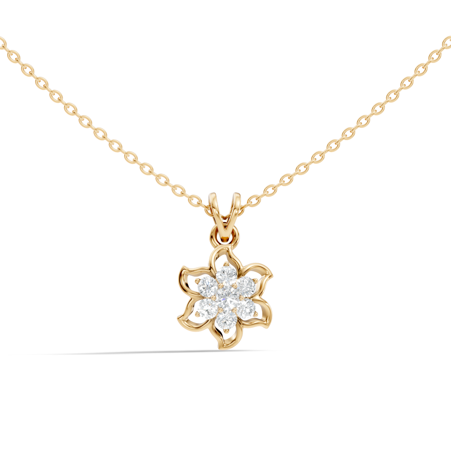 0.45 Ct Round Cut Diamond Pendant In 14K Yellow Gold Minimalist Gift For Her