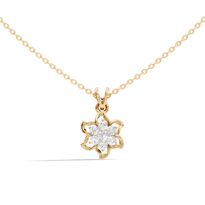 0.45 Ct Round Cut Diamond Pendant In 14K Yellow Gold Minimalist Gift For Her