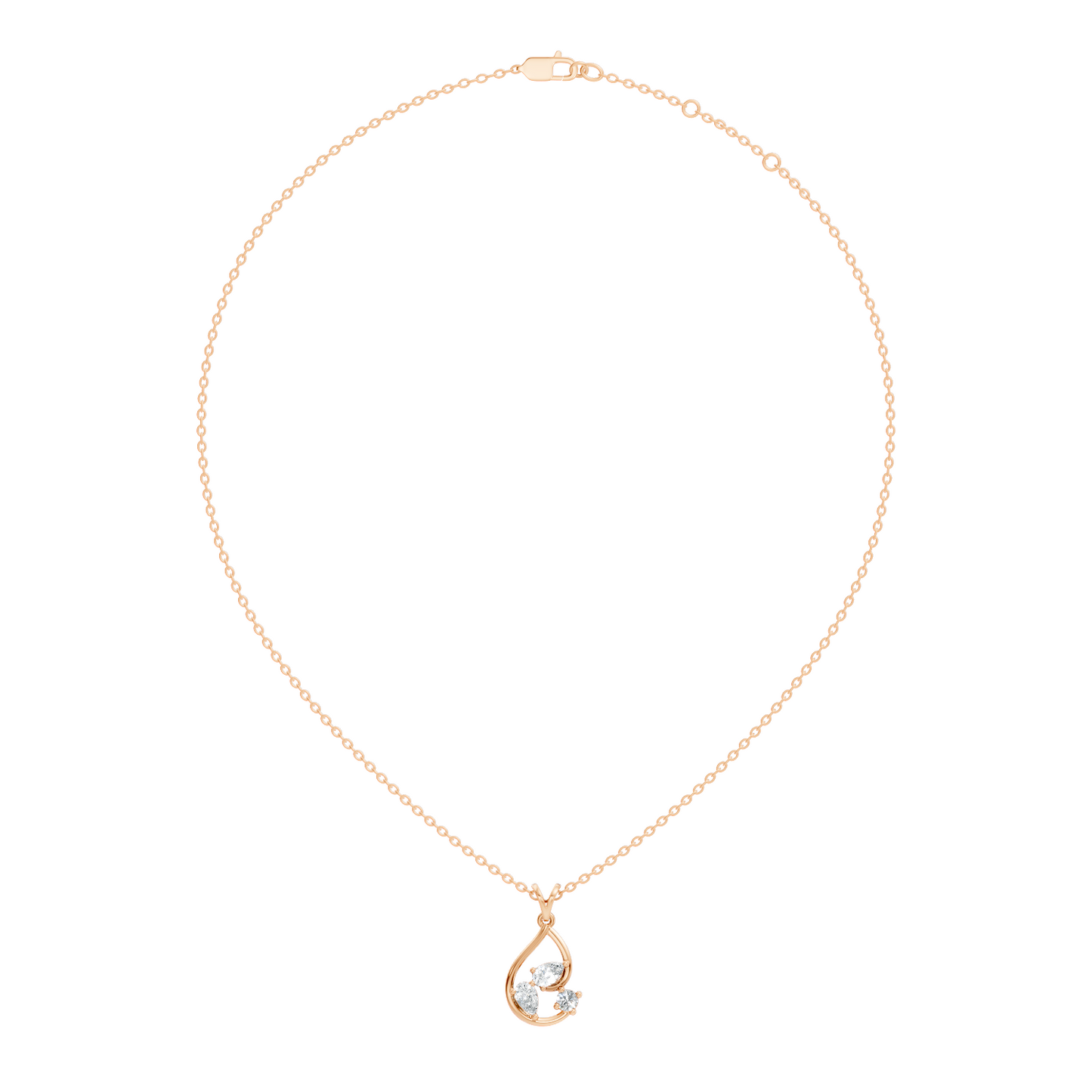 Elegant Pear Cut Lab-Grown Diamond Pendant Stunning Round Diamond Gift for Anniversary