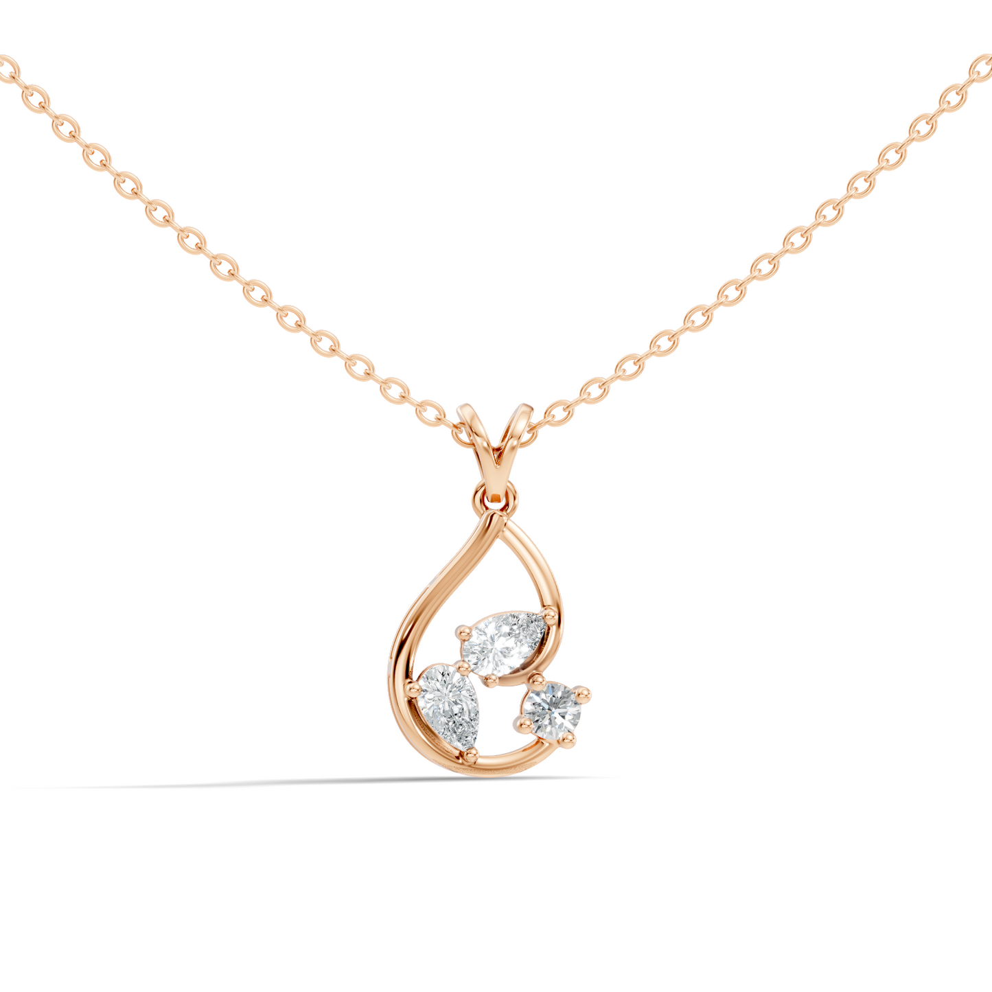 Elegant Pear Cut Lab-Grown Diamond Pendant Stunning Round Diamond Gift for Anniversary
