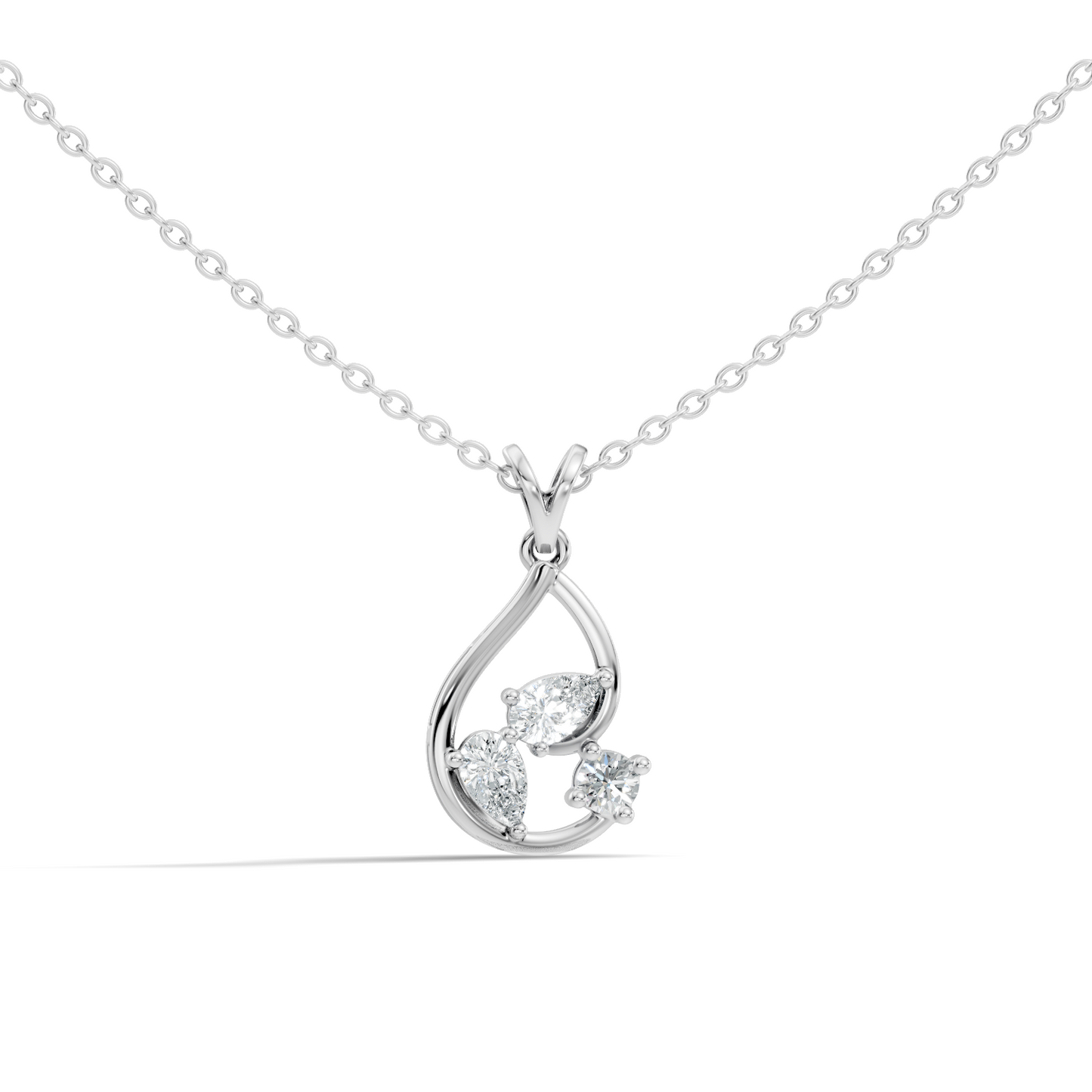 Elegant Pear Cut Lab-Grown Diamond Pendant Stunning Round Diamond Gift for Anniversary