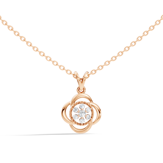 Minimalist Round Cut Diamond Pendant in 14K White Gold Eco-Friendly Anniversary Gift