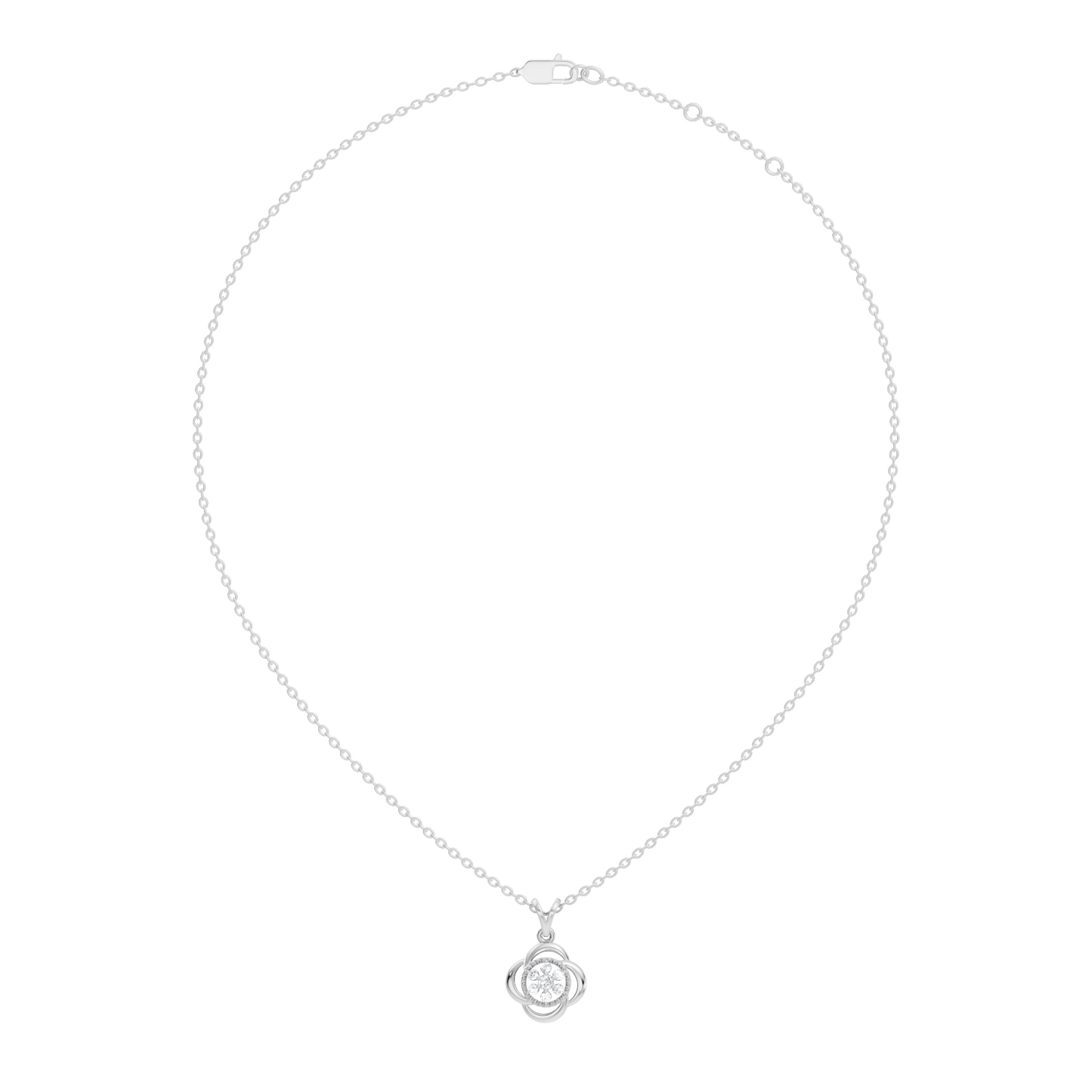 Minimalist Round Cut Diamond Pendant in 14K White Gold Eco-Friendly Anniversary Gift