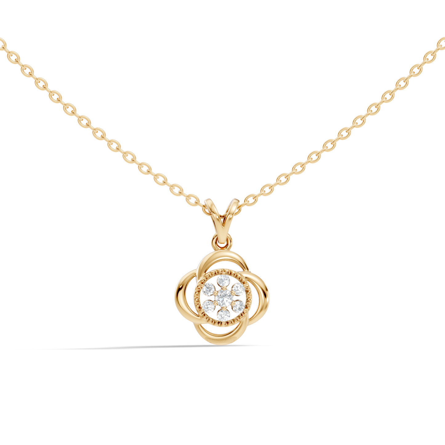 Minimalist Round Cut Diamond Pendant in 14K White Gold Eco-Friendly Anniversary Gift