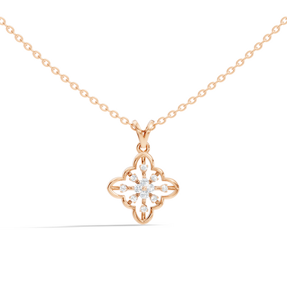 0.14 Carat Round Cut Diamond Pendant in 18K Solid Yellow Gold Perfect Gift for Her