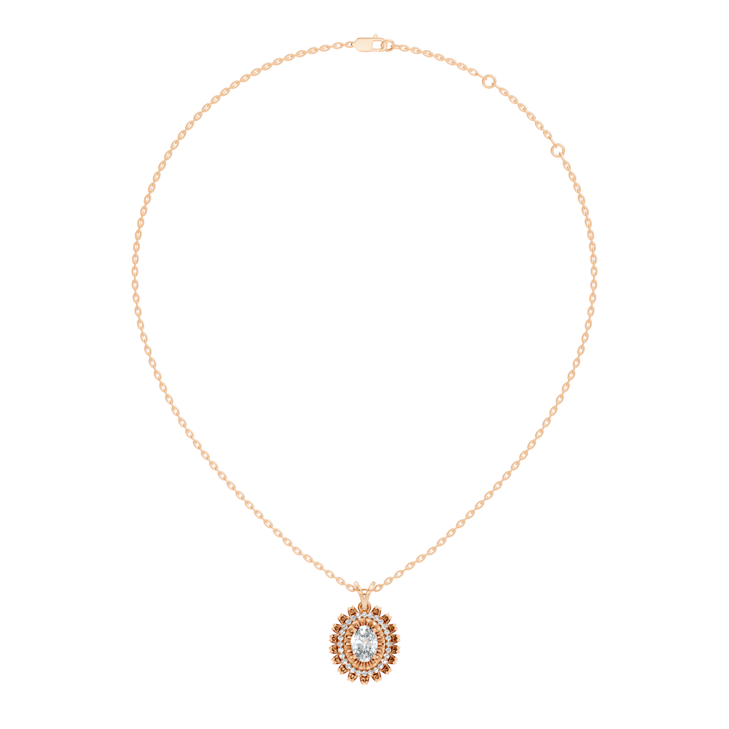 0.89 CT Round Lab-Grown Diamond Pendant In 14K Solid Yellow Gold Gift