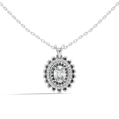 0.89 CT Round Lab-Grown Diamond Pendant In 14K Solid Yellow Gold Gift