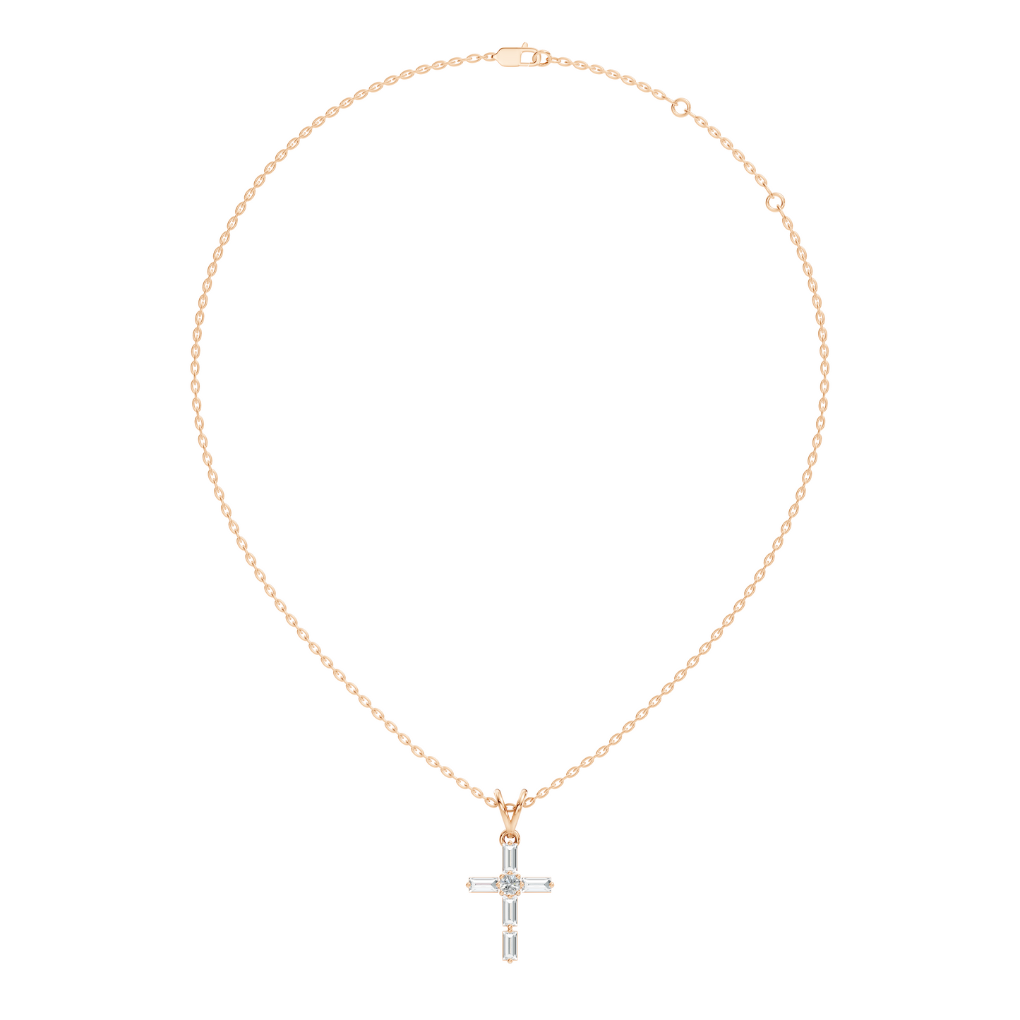 0.76 CT Baguette Cut Unisex Cross Pendant Elegant Eco-Friendly Lab-Grown Diamond Gift