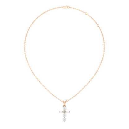 0.76 CT Baguette Cut Unisex Cross Pendant Elegant Eco-Friendly Lab-Grown Diamond Gift