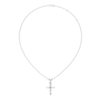 0.76 CT Baguette Cut Unisex Cross Pendant Elegant Eco-Friendly Lab-Grown Diamond Gift