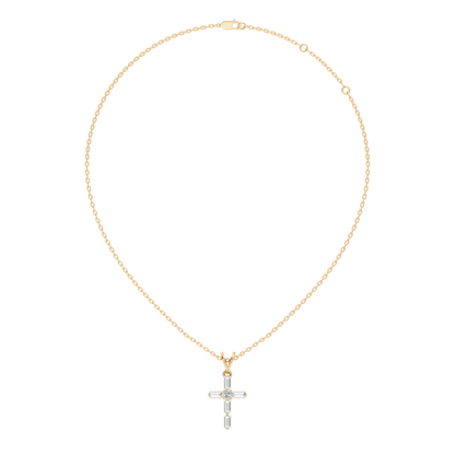 0.76 CT Baguette Cut Unisex Cross Pendant Elegant Eco-Friendly Lab-Grown Diamond Gift