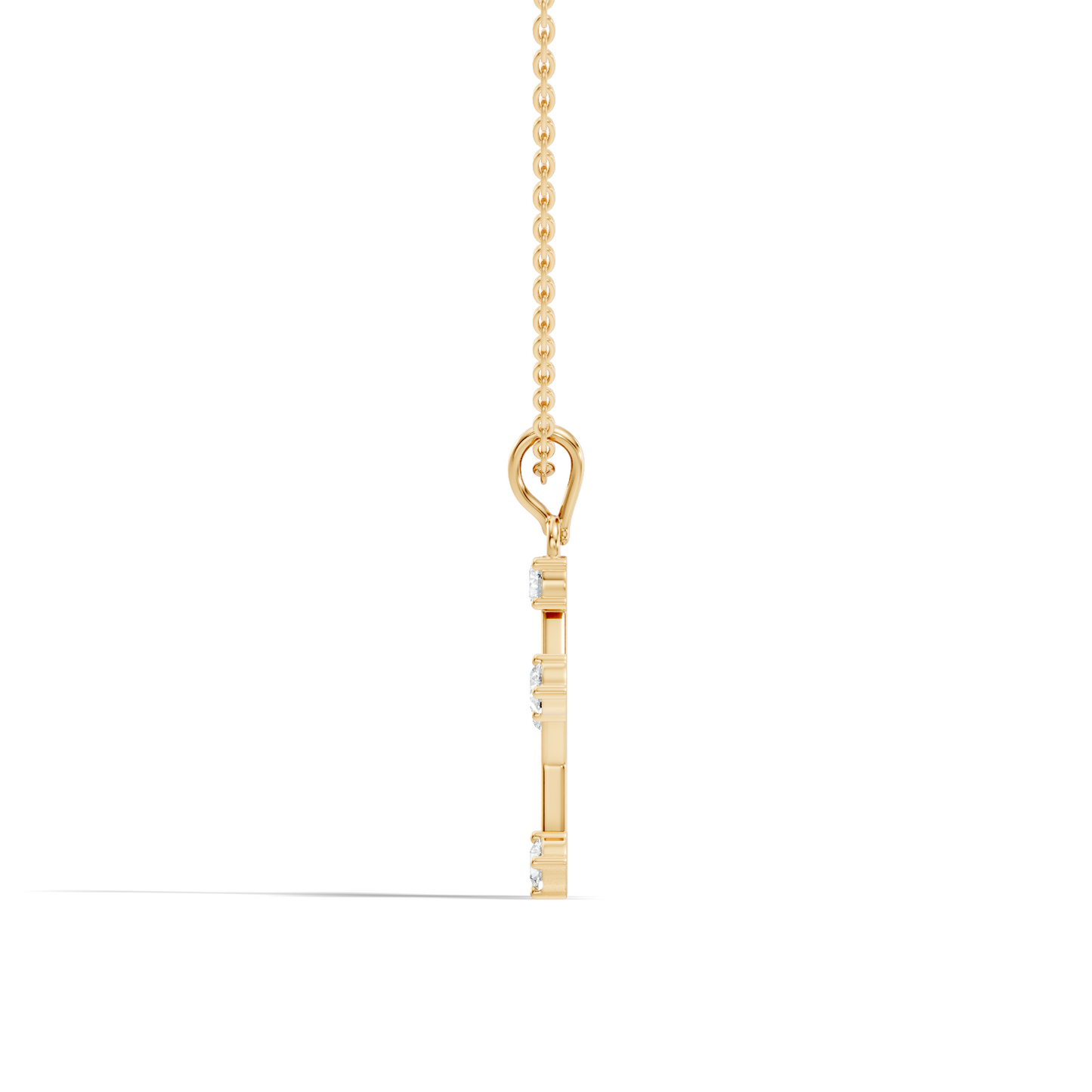 Unique Round Cut Diamond Smiley Star Pendant  Eco-Friendly Gift In 14K White Gold