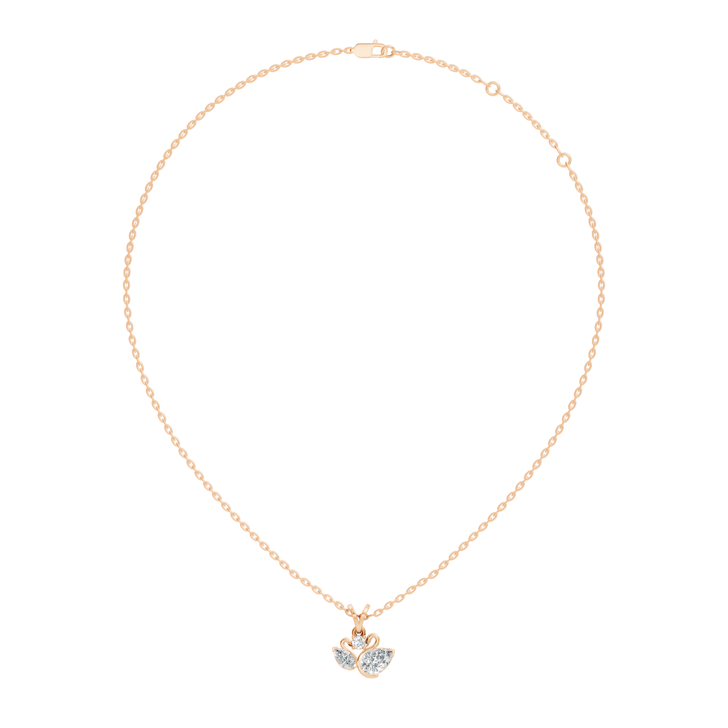 Chic White Gold Pendant with Pear & Round Lab-Grown Diamonds Anniversary Gift Idea