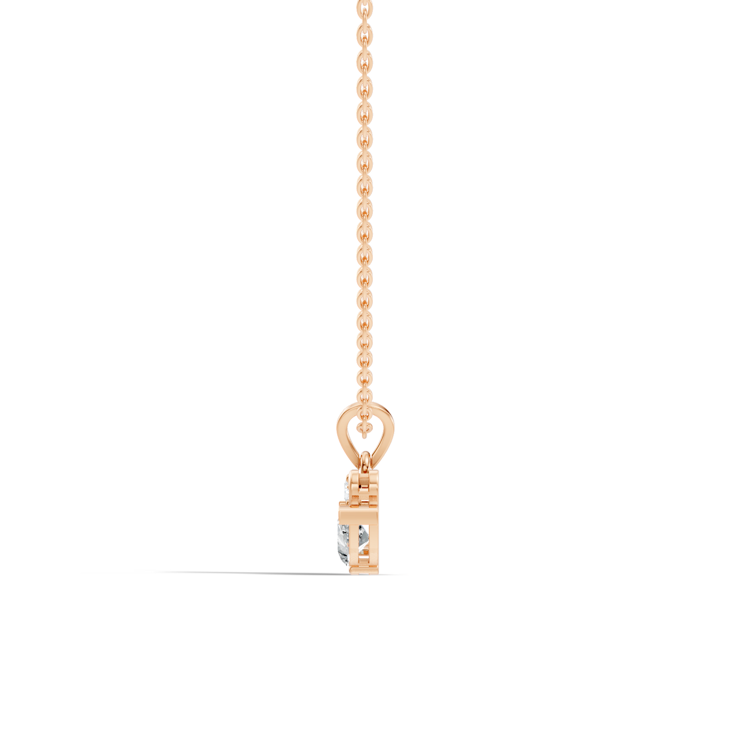Chic White Gold Pendant with Pear & Round Lab-Grown Diamonds Anniversary Gift Idea