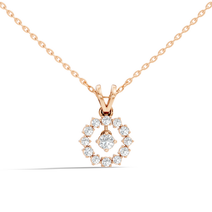 Stunning 0.38 Ct Round Diamond Charm Pendant 18K White Gold Jewelry For Women