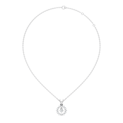 Stunning 0.38 Ct Round Diamond Charm Pendant 18K White Gold Jewelry For Women