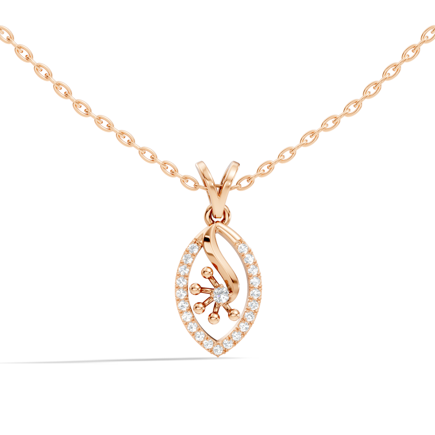 14K Solid Gold Round Cut Diamond Pendant Eco-Friendly Charm for Her