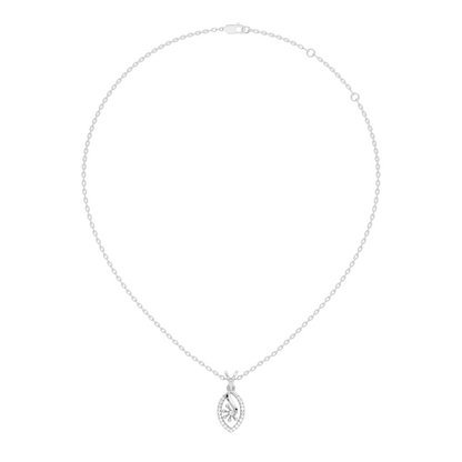 14K Solid Gold Round Cut Diamond Pendant Eco-Friendly Charm for Her