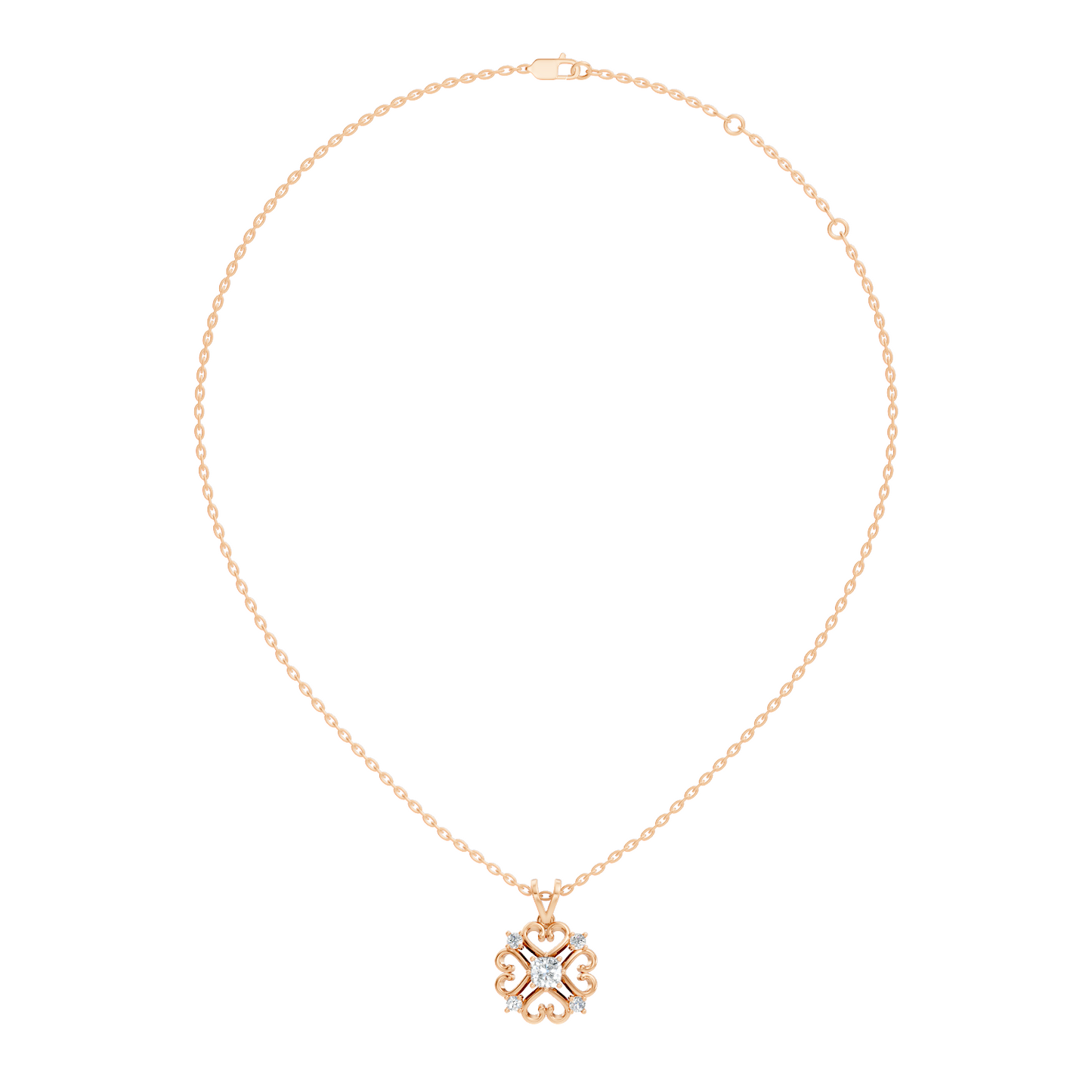 Elegant Cushion Cut Lab-Grown Diamond Pendant In 14K Solid White Gold