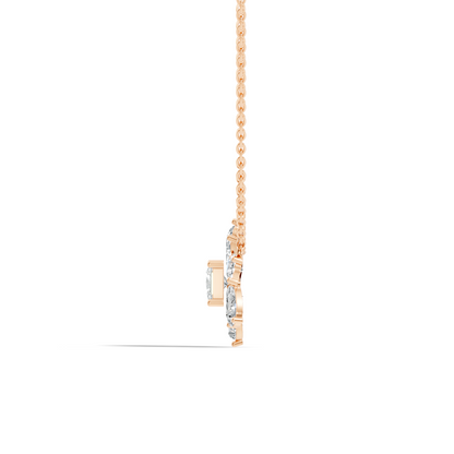 Princess & Pear Lab-Grown Diamond Pendant Colorless White Gold Elegance Gift In 14K Gold