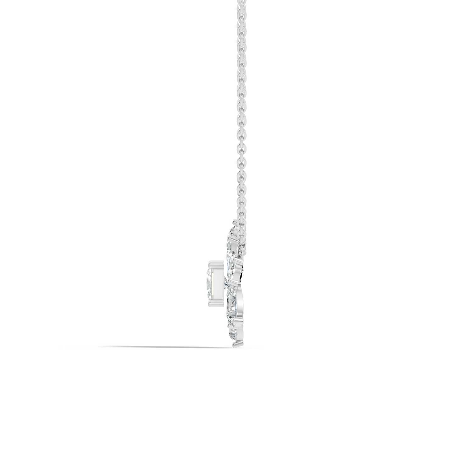 Princess & Pear Lab-Grown Diamond Pendant Colorless White Gold Elegance Gift In 14K Gold