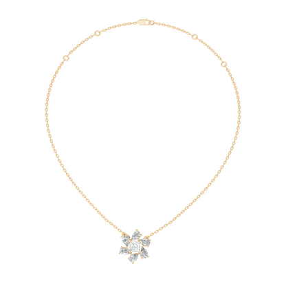Princess & Pear Lab-Grown Diamond Pendant Colorless White Gold Elegance Gift In 14K Gold