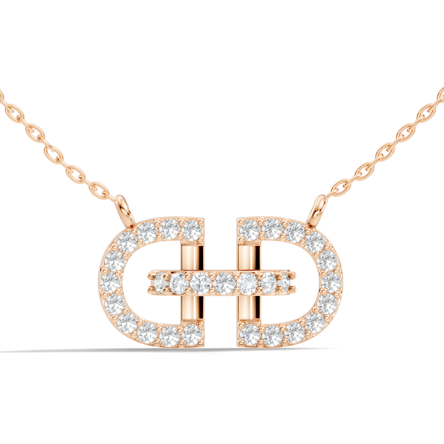 Elegant Interlocking Round Diamond Pendant in 14K Yellow Gold Stylish Jewelry