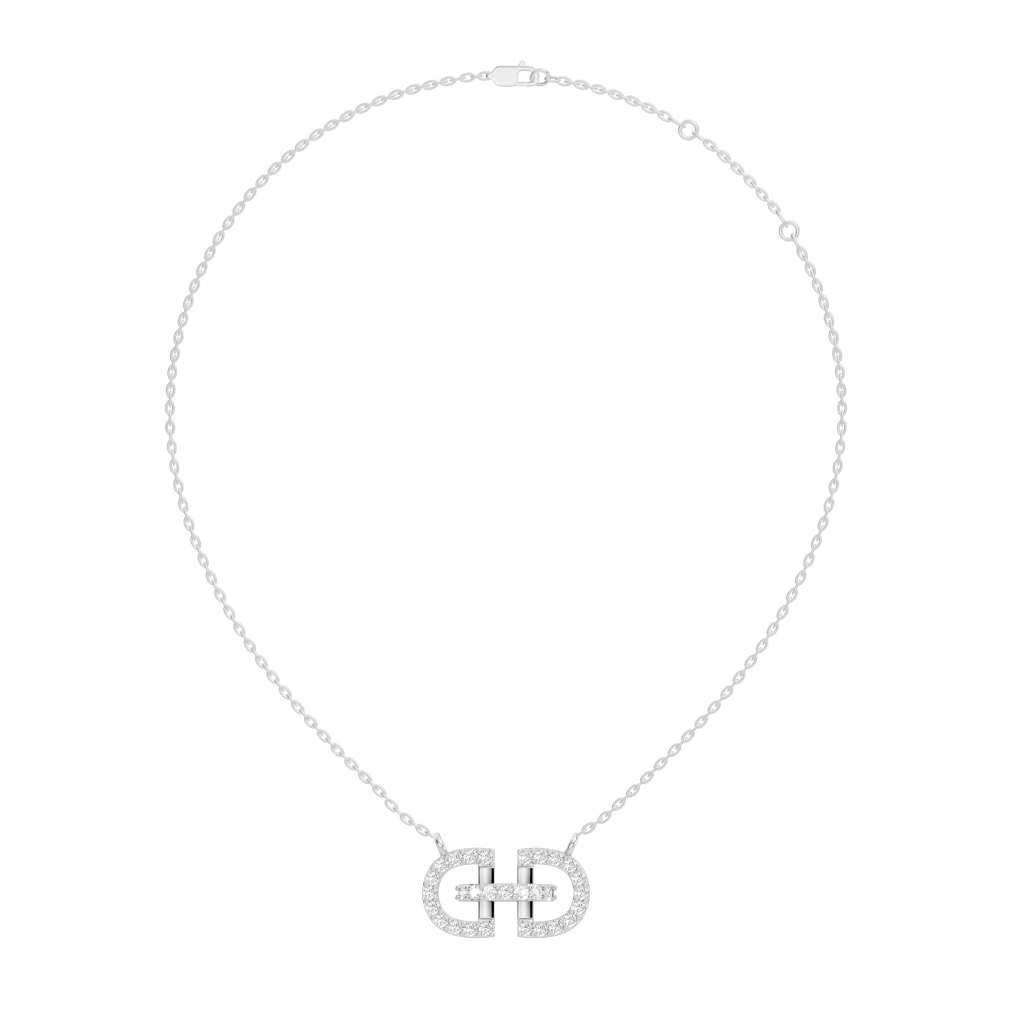 Elegant Interlocking Round Diamond Pendant in 14K Yellow Gold Stylish Jewelry