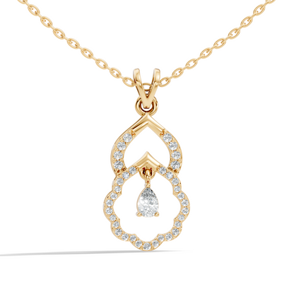 Stunning Pear Cut Lab-Grown Diamond Pendant Elegant Drop Necklace Anniversary Gift