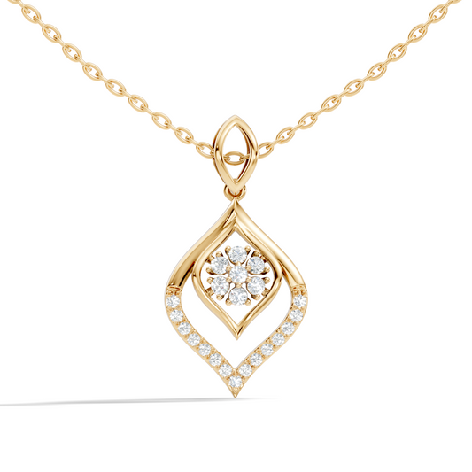 Minimalist Round Diamond Necklace Pendant Vintage 14K Solid Yellow Gold Jewelry Gift For Her
