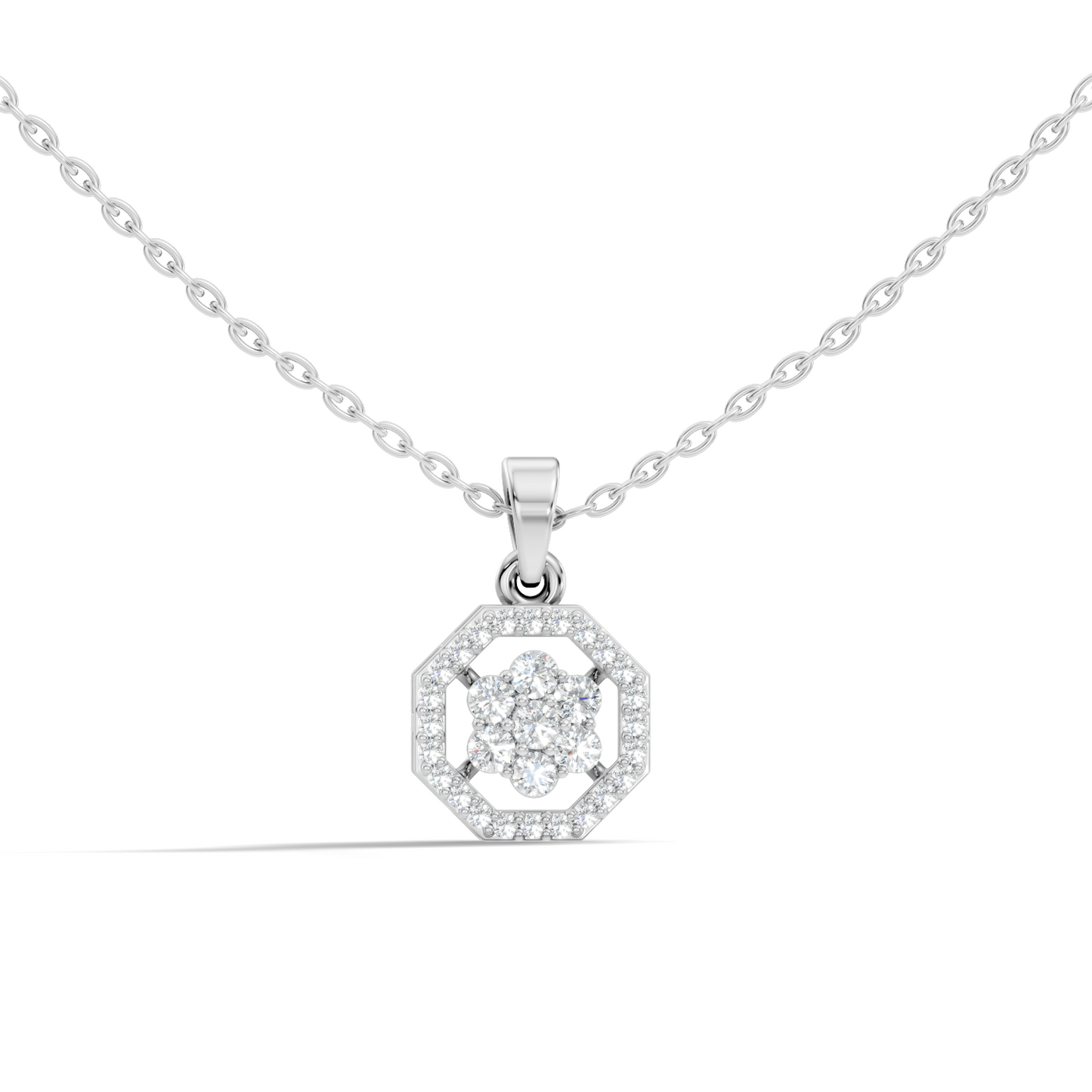 Elegant Round Cut Diamond Pendant In 14K Gold Affordable Gift for Women