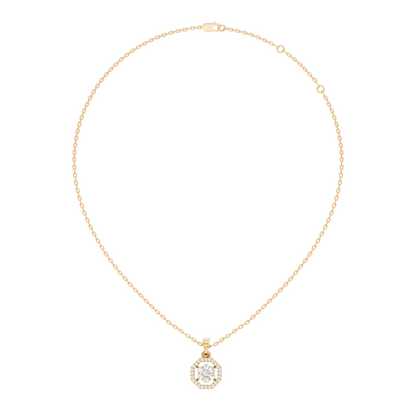 Elegant Round Cut Diamond Pendant In 14K Gold Affordable Gift for Women