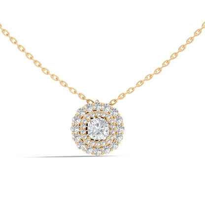 Elegant Cushion Cut 1.62 Ct Lab-Grown Diamond Halo Accent Pendant Necklace for Women