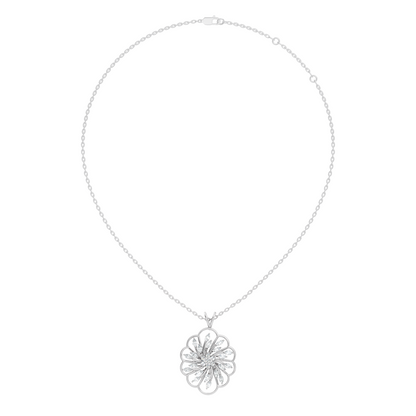 Elegant Vintage Pendant With Marquise & Round Cut Diamond Necklace For Anniversaries