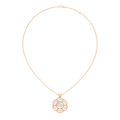 Vintage Round Cut Diamond Pendant Natural & Lab-Grown Diamonds in 18K Gold