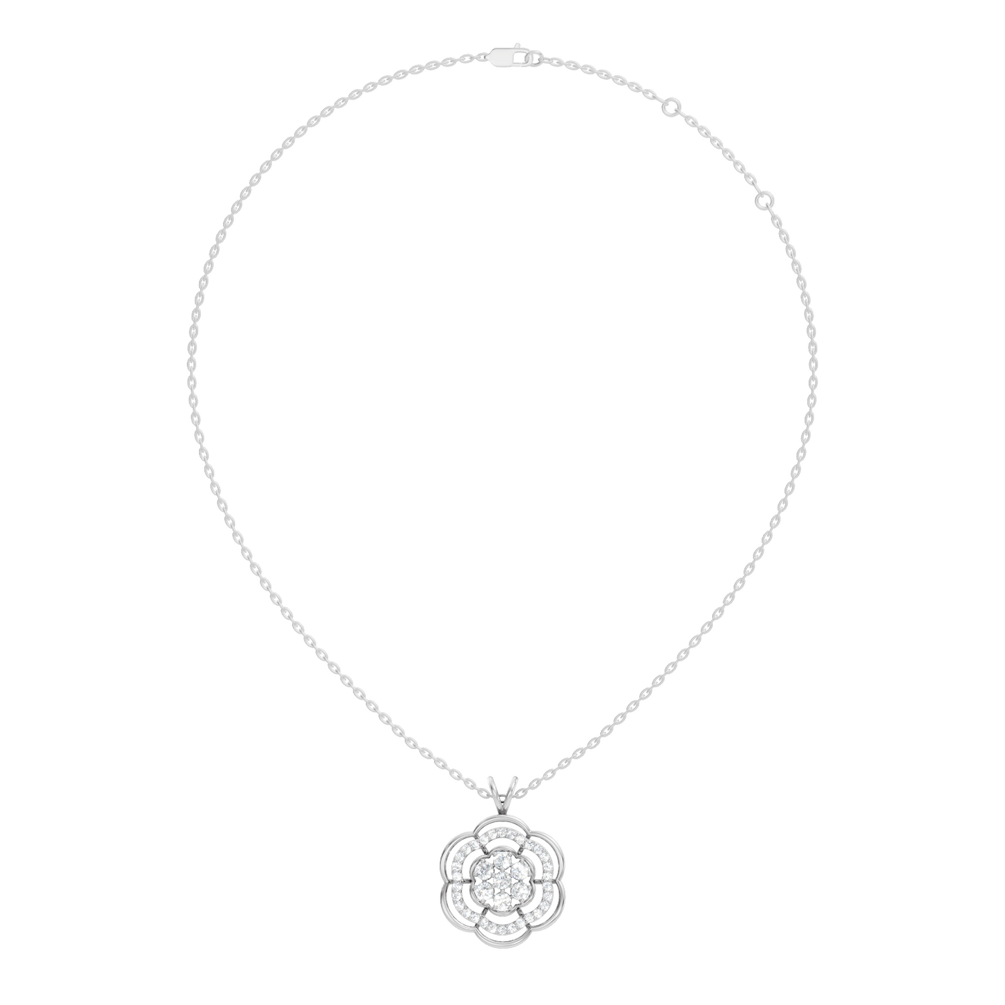 Vintage Round Cut Diamond Pendant Natural & Lab-Grown Diamonds in 18K Gold