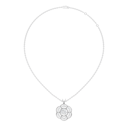 Vintage Round Cut Diamond Pendant Natural & Lab-Grown Diamonds in 18K Gold