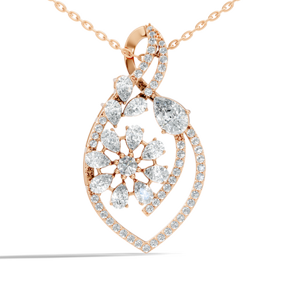 Round And Pear Cut  2.20 Ct Labgrown Diamond Pendant Vintage Jewelry Gift For Women