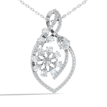 Round And Pear Cut  2.20 Ct Labgrown Diamond Pendant Vintage Jewelry Gift For Women
