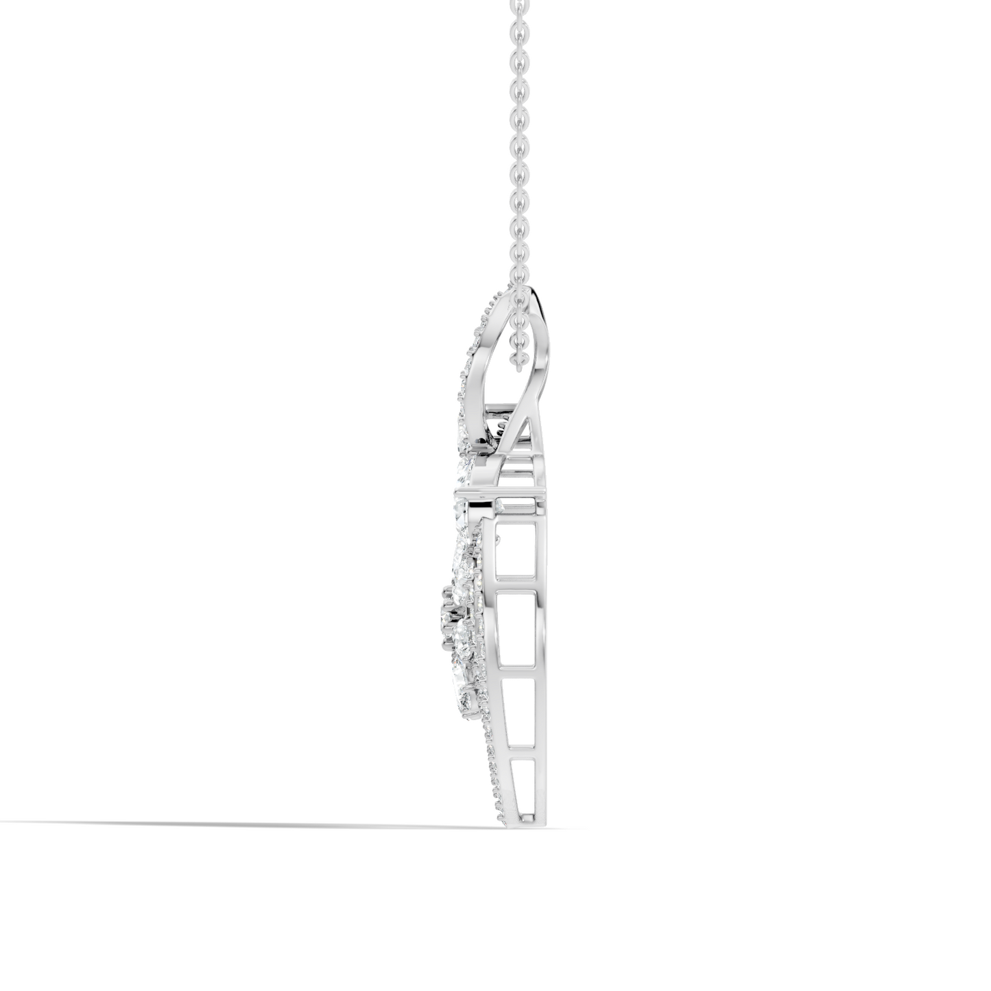 Round And Pear Cut  2.20 Ct Labgrown Diamond Pendant Vintage Jewelry Gift For Women