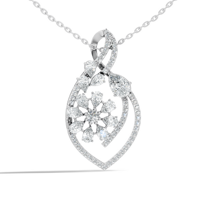 Round And Pear Cut  2.20 Ct Labgrown Diamond Pendant Vintage Jewelry Gift For Women