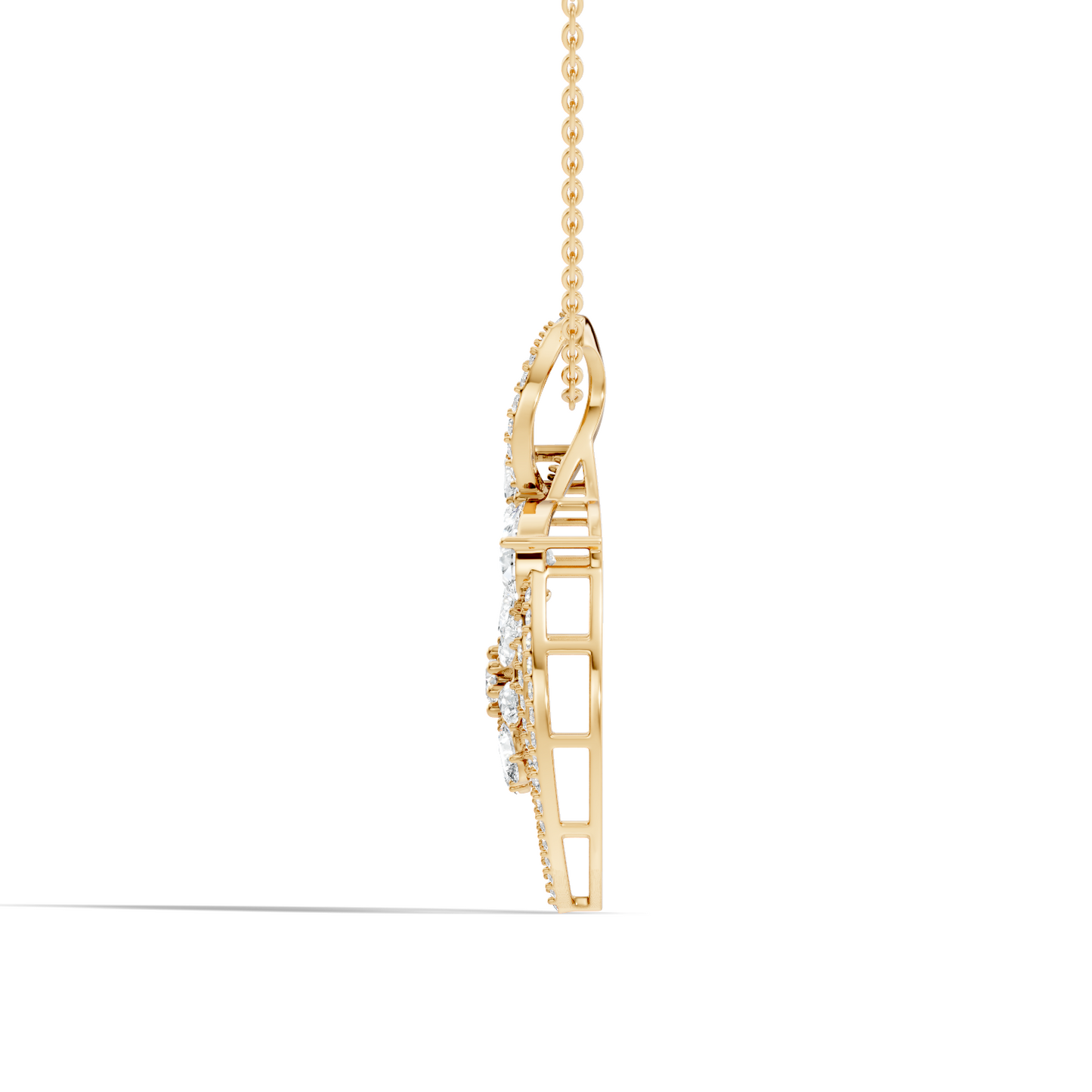 Round And Pear Cut  2.20 Ct Labgrown Diamond Pendant Vintage Jewelry Gift For Women