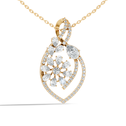 Round And Pear Cut  2.20 Ct Labgrown Diamond Pendant Vintage Jewelry Gift For Women