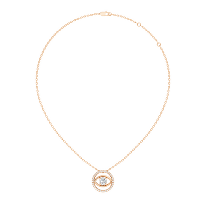 Round Eternal Vision Lab-Grown Diamond  Circle Pendant Necklace Modern Minimalist Jewelry For Women