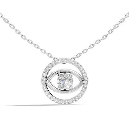 Round Eternal Vision Lab-Grown Diamond  Circle Pendant Necklace Modern Minimalist Jewelry For Women